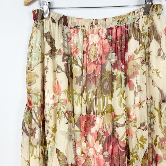 Women's Maxi Skirt Cottagecore Prairie Floral Fairy Flowy Y2K Size Large - Picture 3 of 6